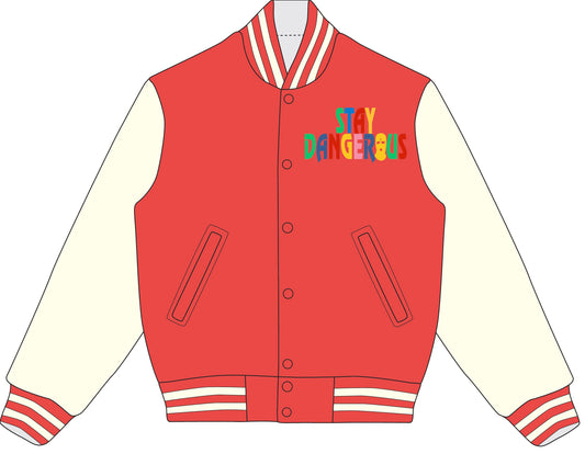 (RED/CREAM) SD Varsity Jacket