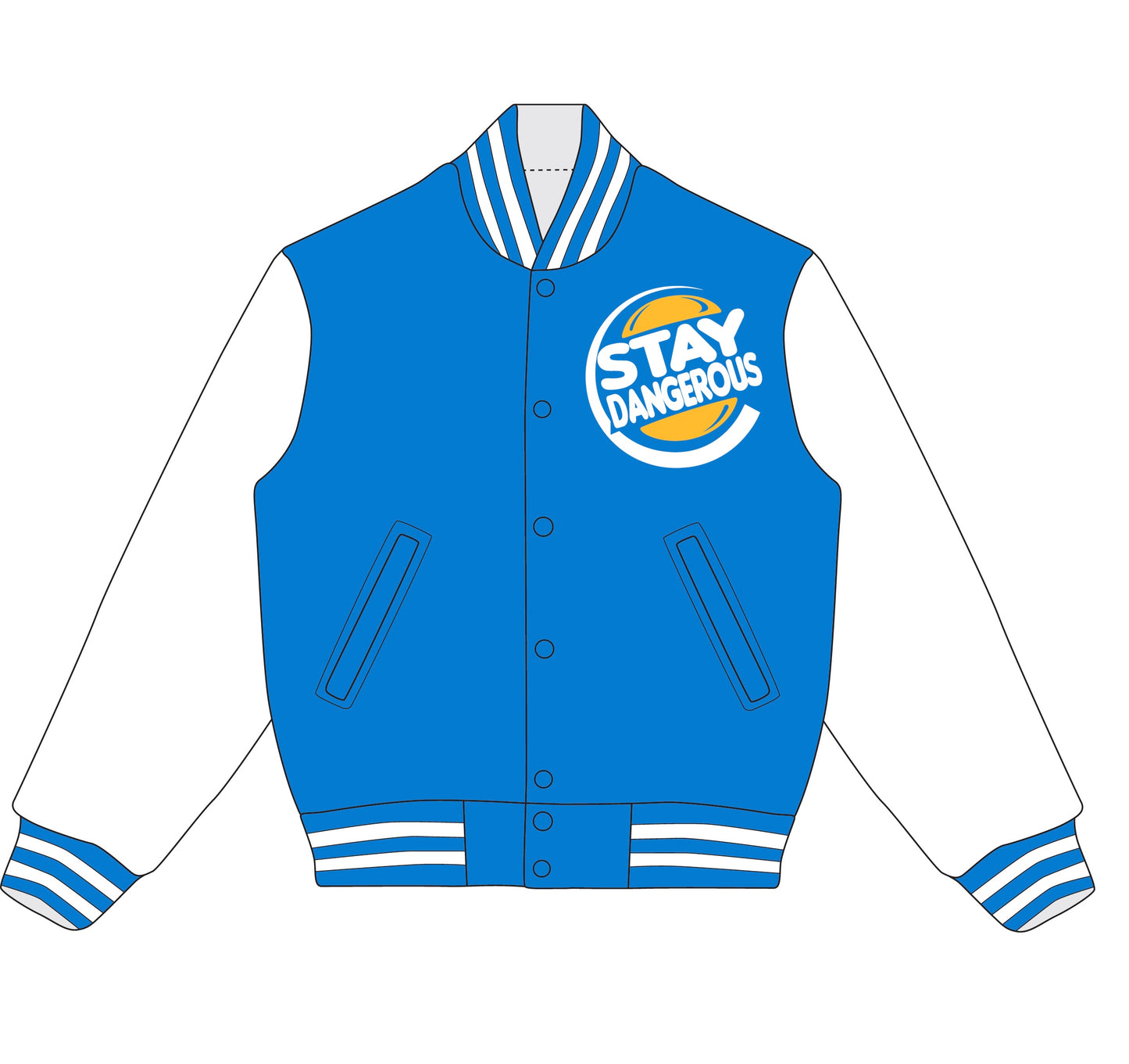 (BLUE/WHITE/GOLD) SD Varsity Jacket